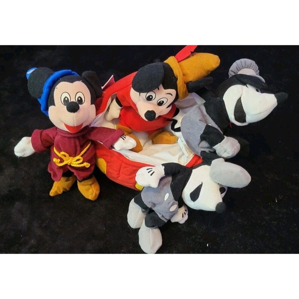 The Disney Store 70th Anniversary Mickey Mouse Bean Bag Set 4 Mickeys